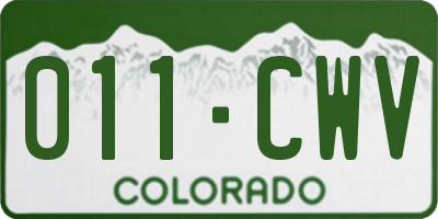 CO license plate 011CWV