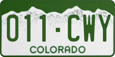 CO license plate 011CWY