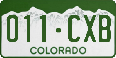 CO license plate 011CXB