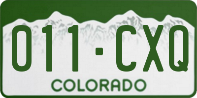 CO license plate 011CXQ