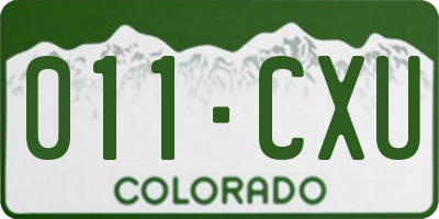 CO license plate 011CXU