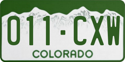 CO license plate 011CXW