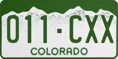 CO license plate 011CXX