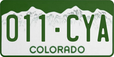 CO license plate 011CYA