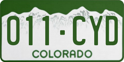 CO license plate 011CYD