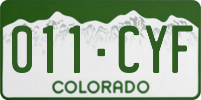 CO license plate 011CYF
