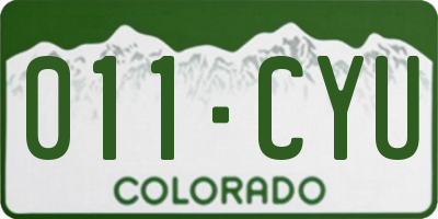 CO license plate 011CYU