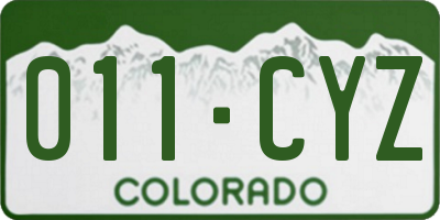 CO license plate 011CYZ
