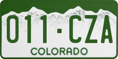 CO license plate 011CZA