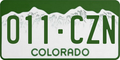 CO license plate 011CZN