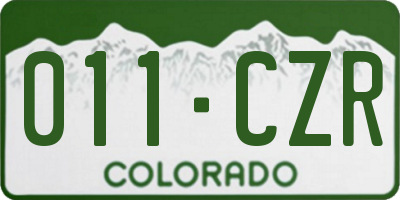 CO license plate 011CZR