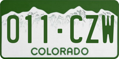 CO license plate 011CZW