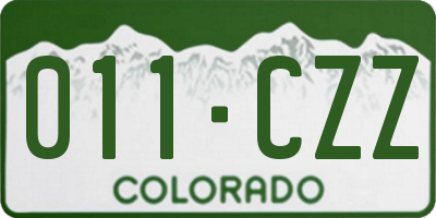 CO license plate 011CZZ