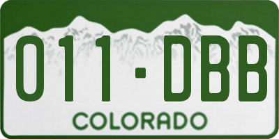 CO license plate 011DBB