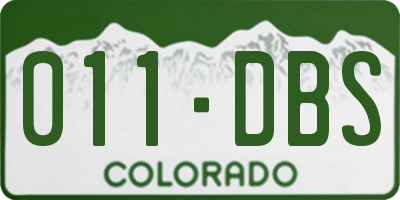 CO license plate 011DBS