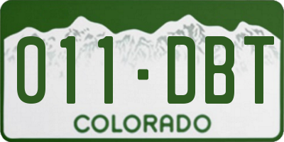 CO license plate 011DBT