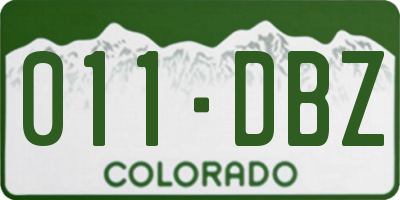 CO license plate 011DBZ