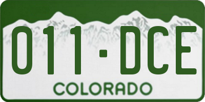 CO license plate 011DCE