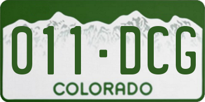 CO license plate 011DCG