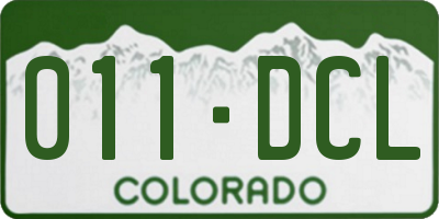 CO license plate 011DCL