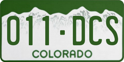 CO license plate 011DCS