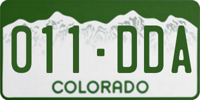 CO license plate 011DDA