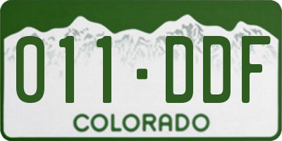 CO license plate 011DDF