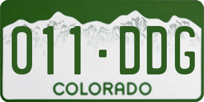 CO license plate 011DDG