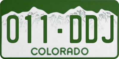 CO license plate 011DDJ