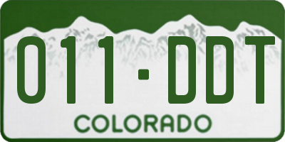 CO license plate 011DDT