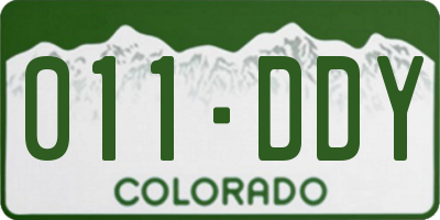 CO license plate 011DDY