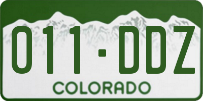 CO license plate 011DDZ