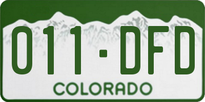 CO license plate 011DFD