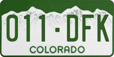 CO license plate 011DFK