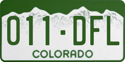 CO license plate 011DFL