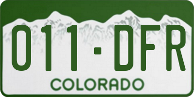 CO license plate 011DFR