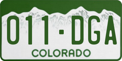 CO license plate 011DGA
