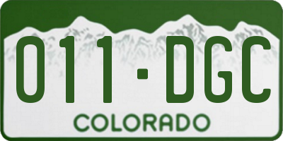 CO license plate 011DGC