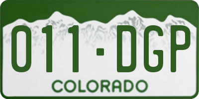 CO license plate 011DGP