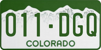 CO license plate 011DGQ