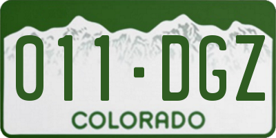 CO license plate 011DGZ