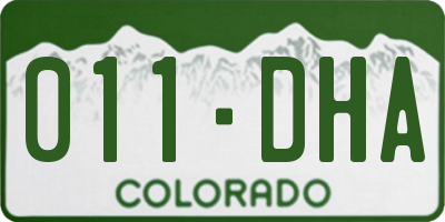 CO license plate 011DHA