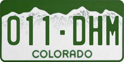 CO license plate 011DHM