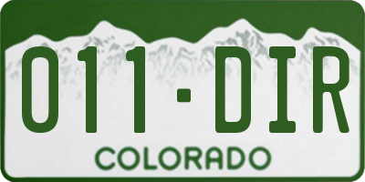 CO license plate 011DIR