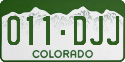 CO license plate 011DJJ