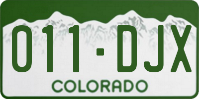 CO license plate 011DJX