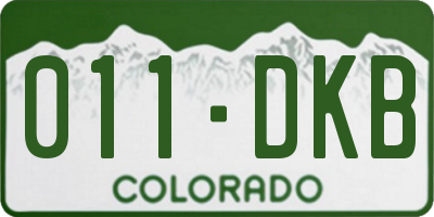 CO license plate 011DKB