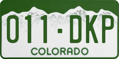 CO license plate 011DKP