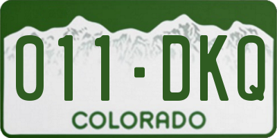 CO license plate 011DKQ