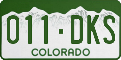 CO license plate 011DKS